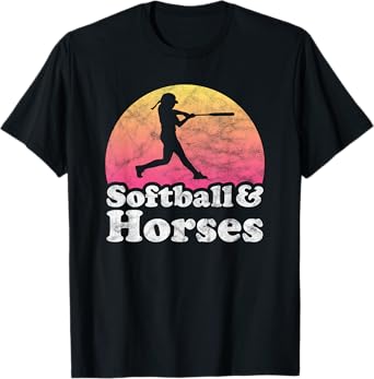 Softball and Horses Women or Girls Horse T-Shirt