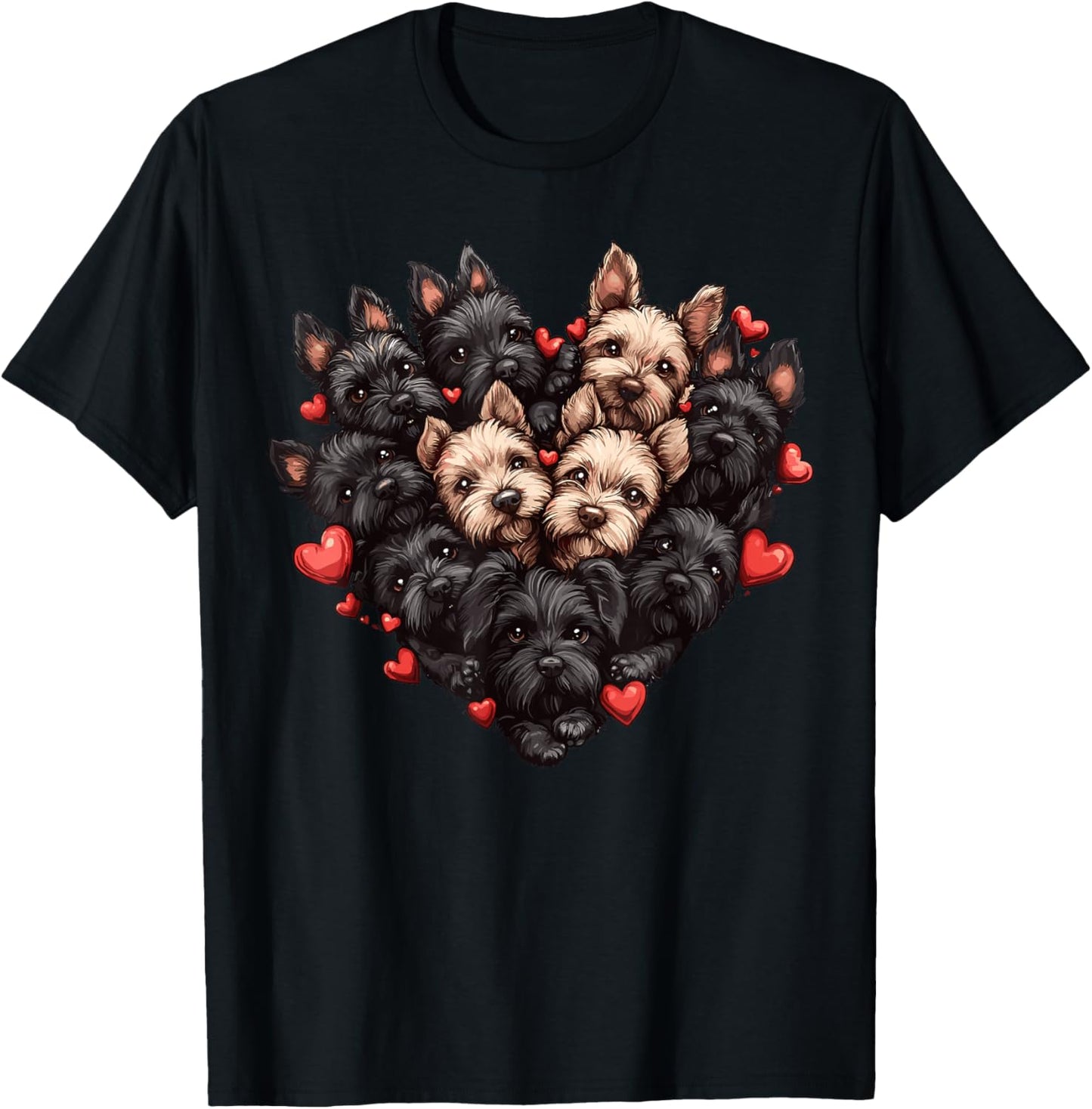 Scottish Terrier Heart-shaped Cute Valentine’s Day Dog Lover T-Shirt