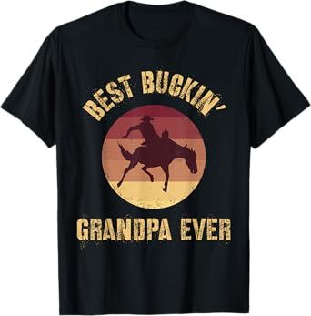 Best Buckin' Grandpa Ever Western Rodeo Cowboy Bucking Horse T-Shirt