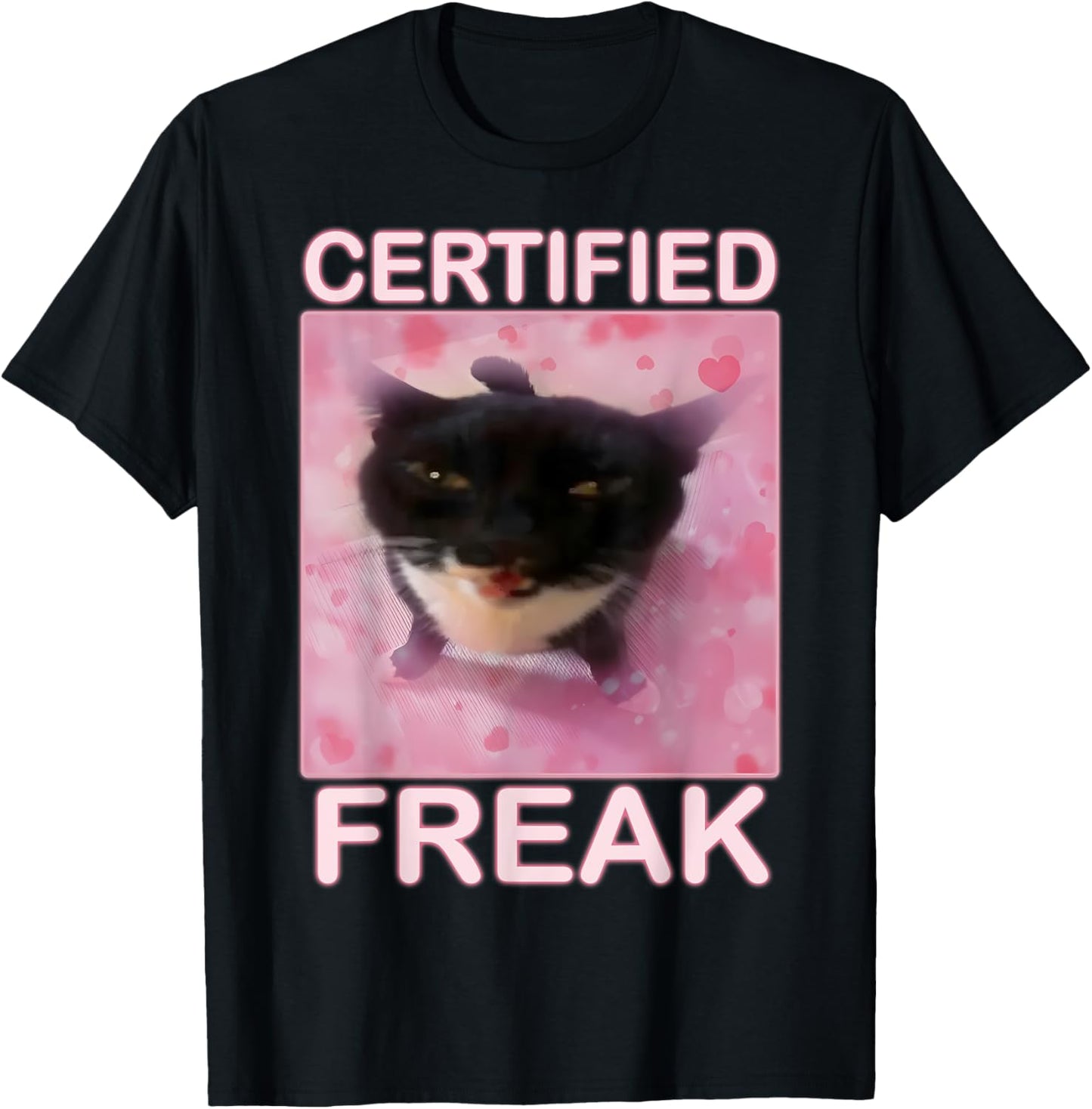 Cat Meme Certified Freak Eat Cement Cursed Cat Funny T-Shirt