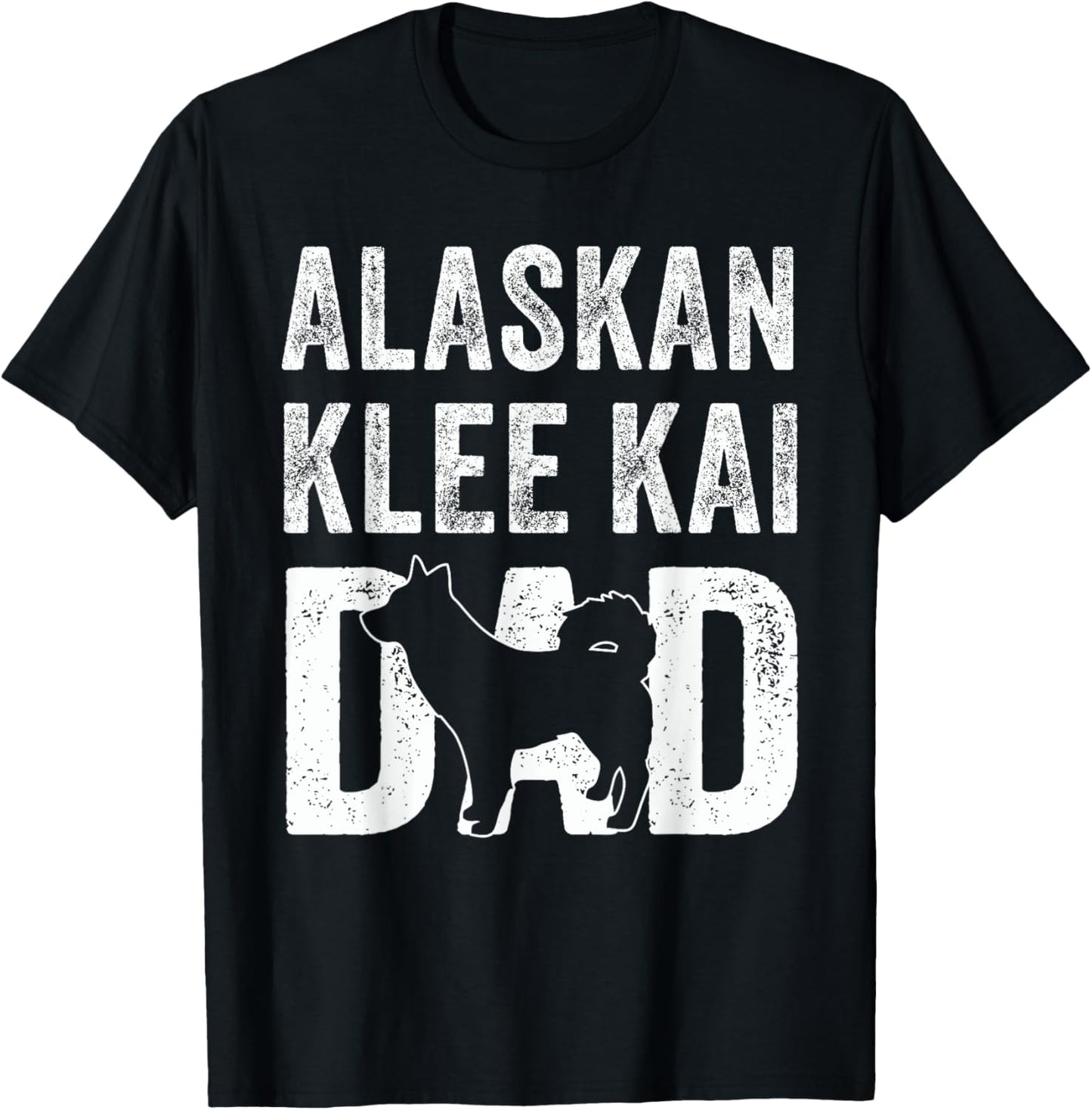 Retro Alaskan Klee Kai Dad Papa Father's Day Dog Silhouette T-Shirt