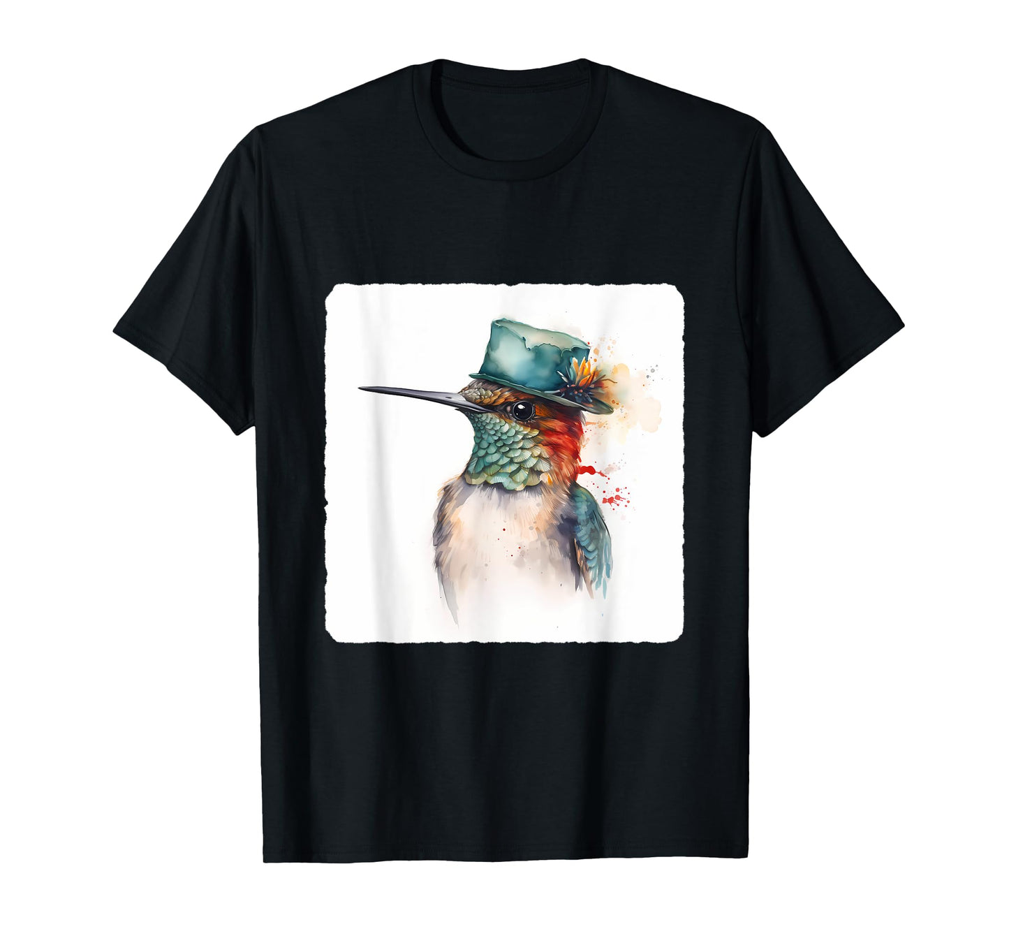 A Hummingbird Wearing A Hat. Hummingbird Donning A Hat, Bird T-Shirt