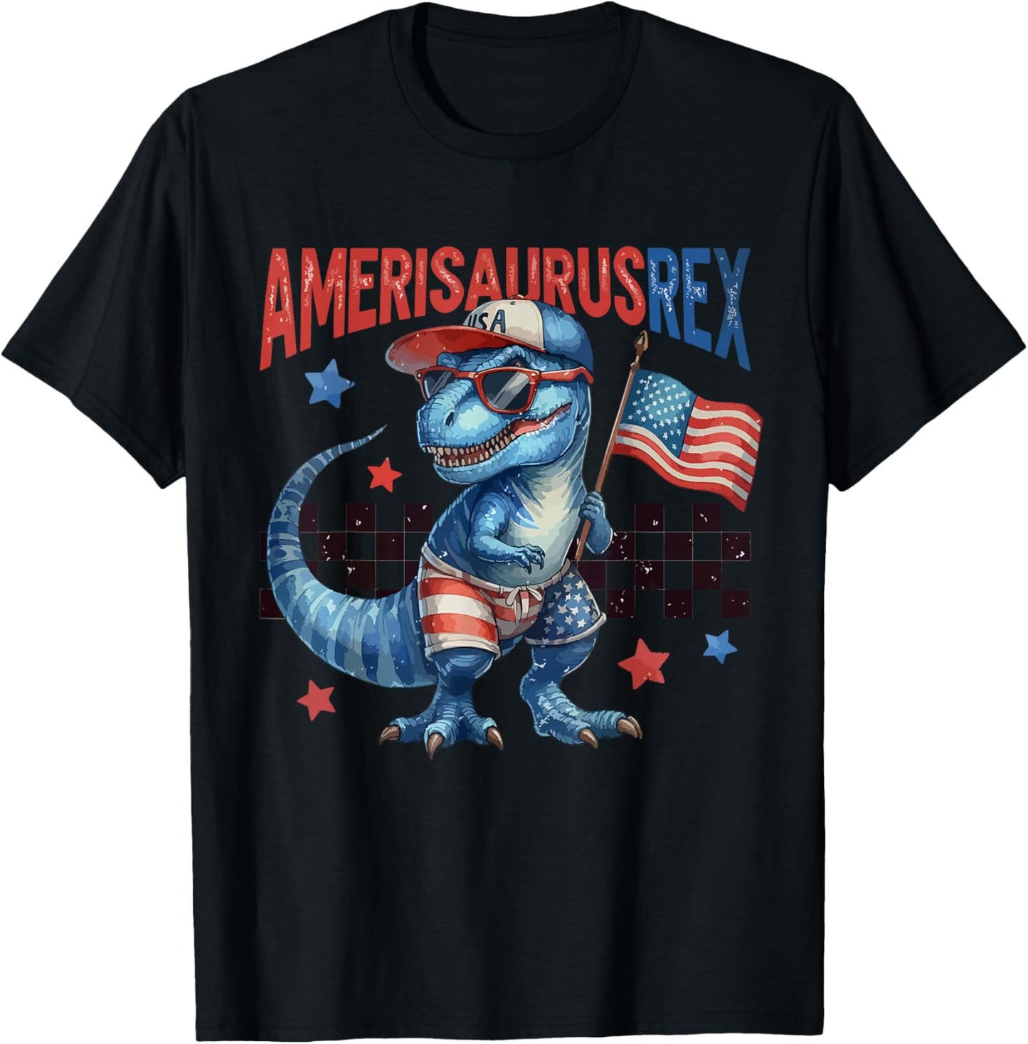 Dinosaur 4th of July Boys Girls Men Amerisaurus T Rex Funny T-Shirt