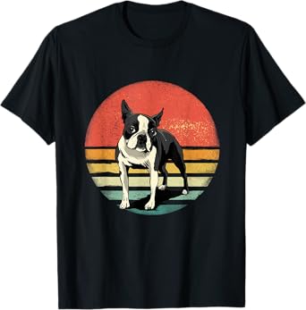 Boston Terrier Owner Retro Boston Bull Terrier Pet Dog Lover T-Shirt