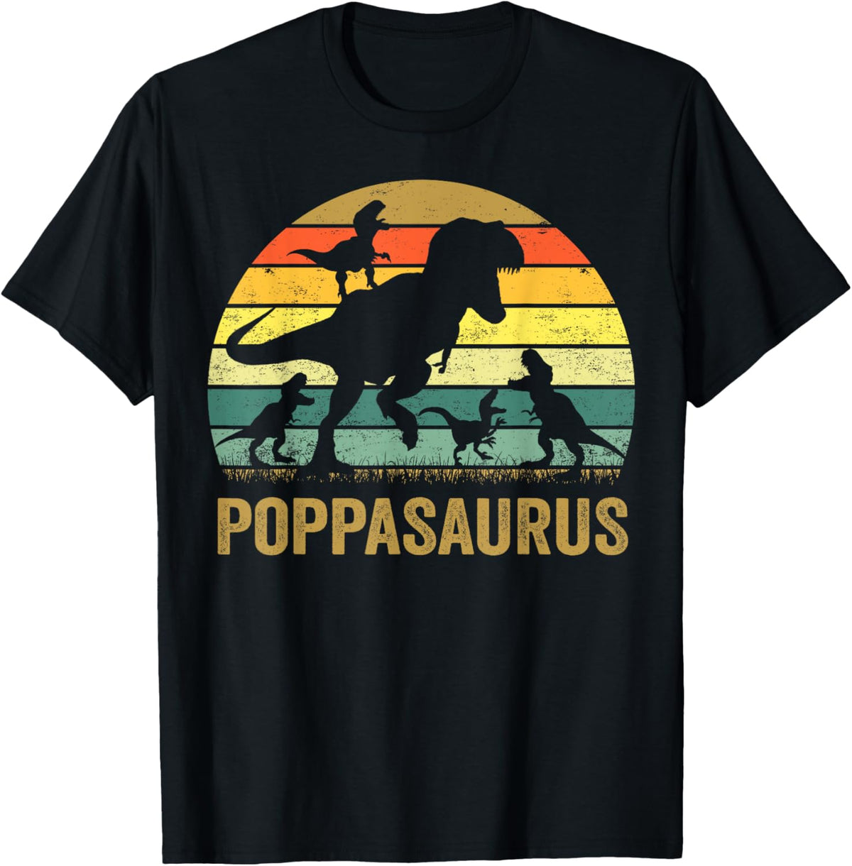 Poppa Dinosaur T Rex Poppasaurus 4 kids Family Matching T-Shirt