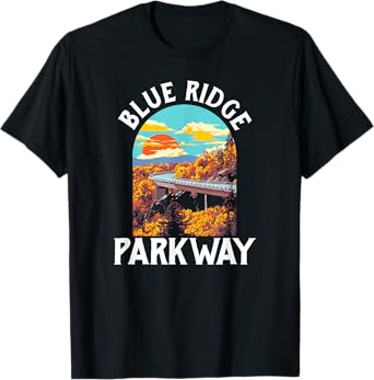 Blue Ridge Parkway Vintage Poster Style Retro 80s Graphic T-Shirt