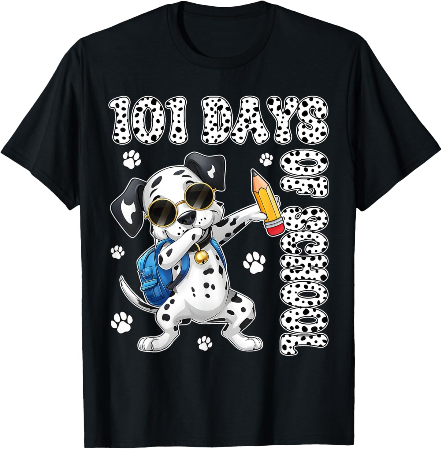100 Days Of School Dabbing Dalmatian Dog Teachers Boys Kids T-Shirt
