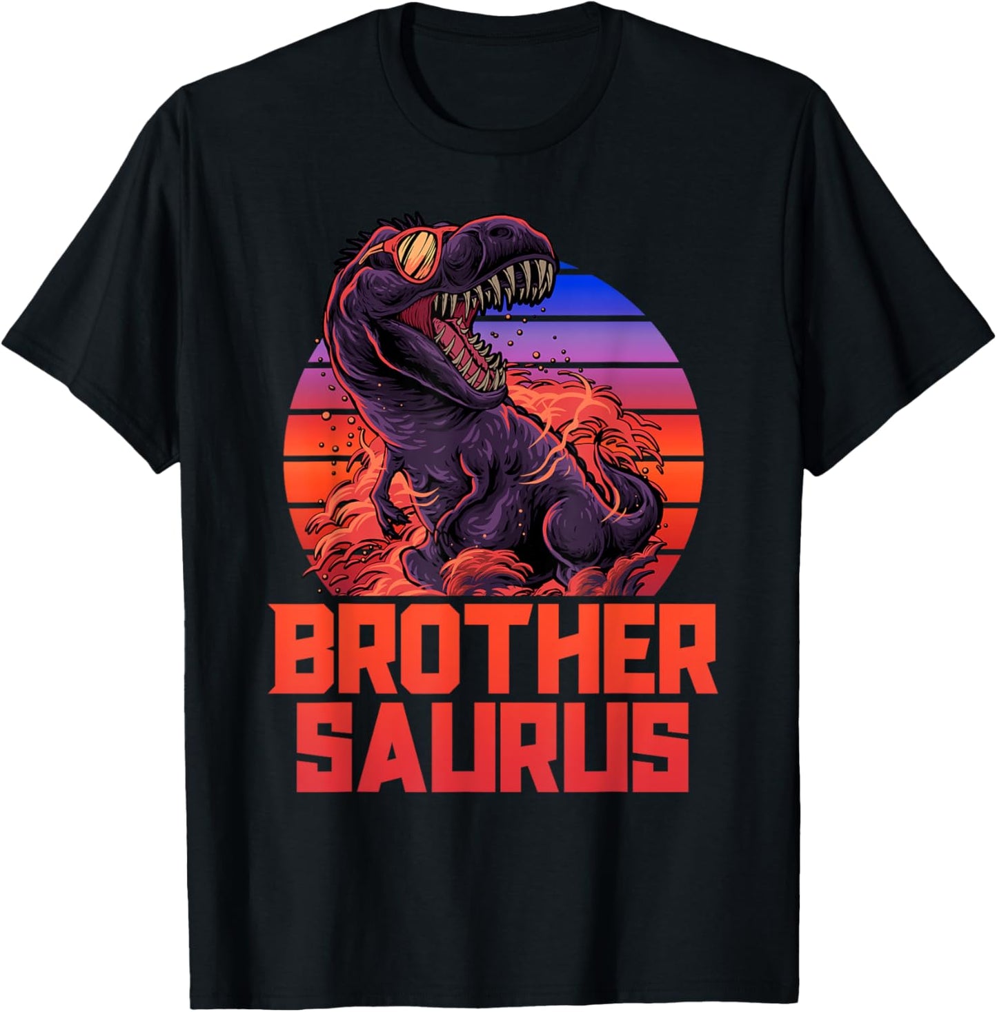 Brothersaurus T-Rex Shirt Brother Saurus Retro 80s Dinosaur T-Shirt