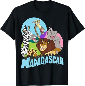 Madagascar Cartoon Group Shot Pop Color Poster T-Shirt