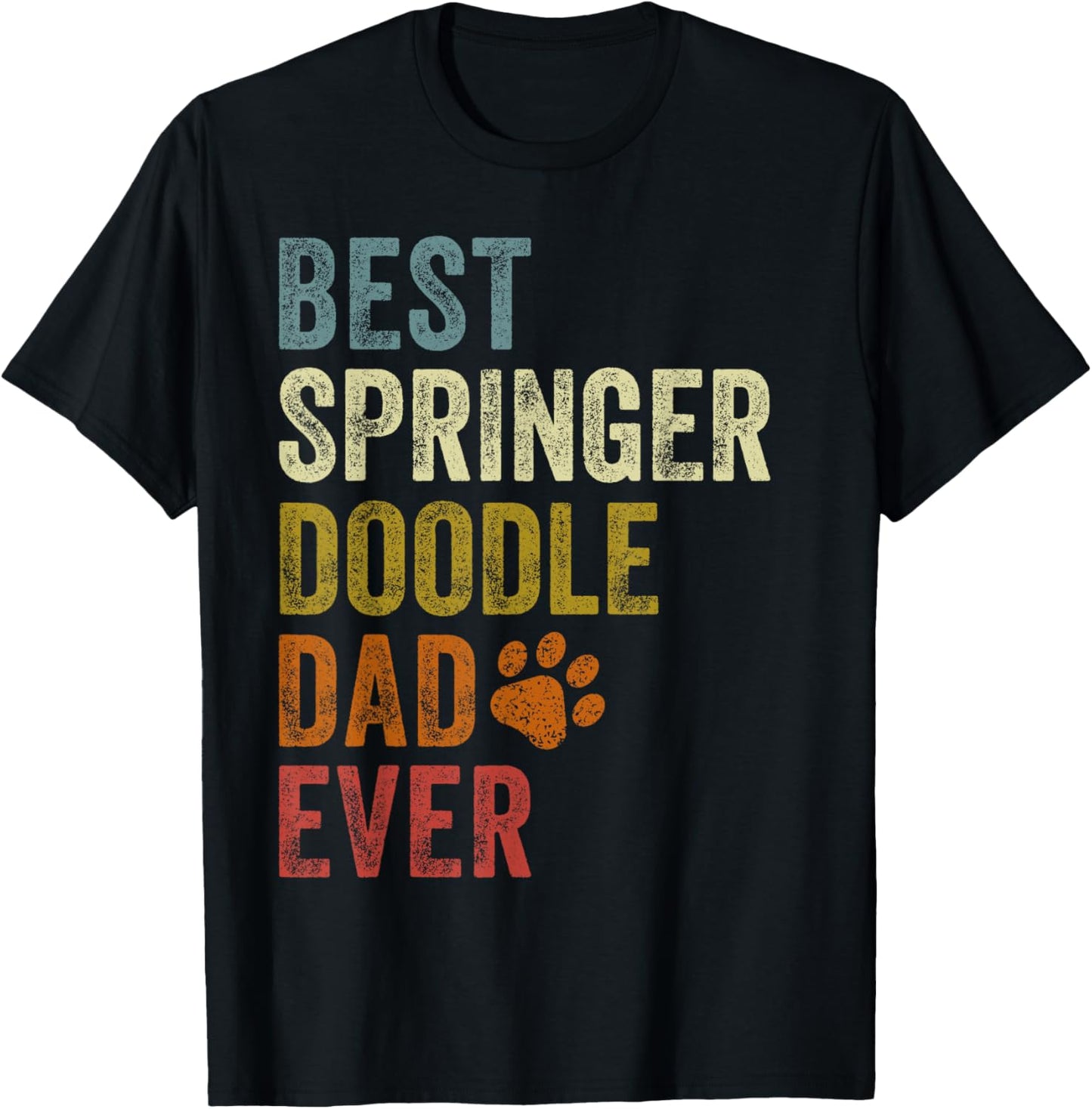 Retro Best Springerdoodle Dad Ever Dog Papa Father's Day T-Shirt