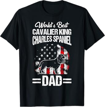 WORLD'S BEST Dad Cavalier King Charles Spaniel Dad T-Shirt
