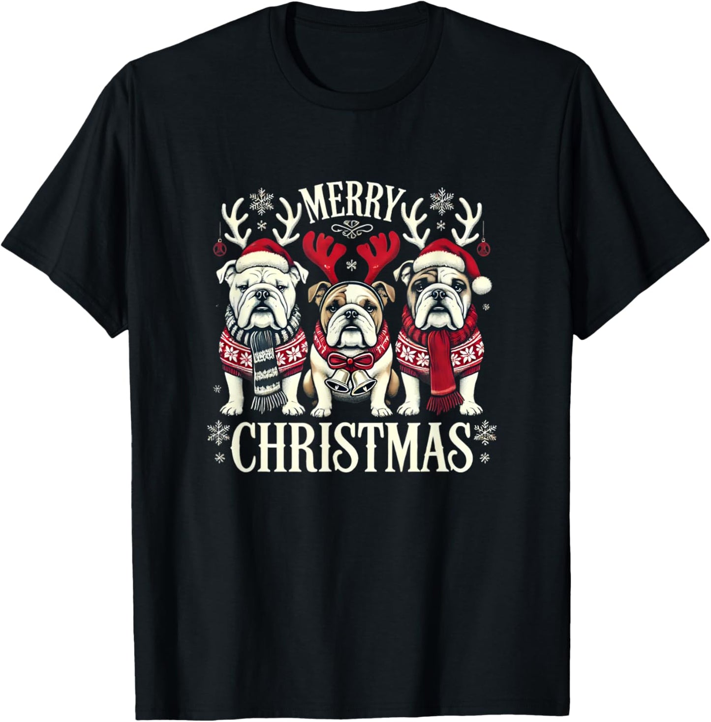 Christmas English Bulldog Mom English Bulldog Christmas T-Shirt