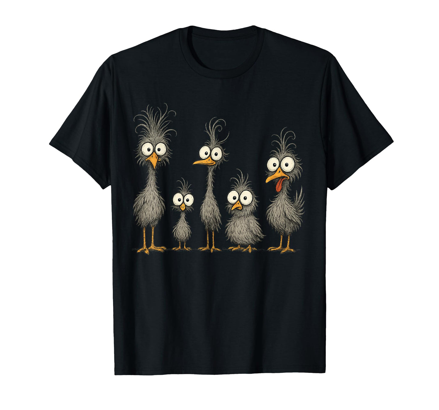 Funny Crazy Chicken Family Cartoon Cute Colorful Chicken Art T-Shirt