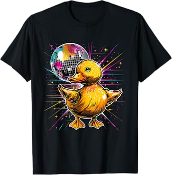 Rubber Duck Disco Dancing Disco Ball Music Rubber Duckie T-Shirt