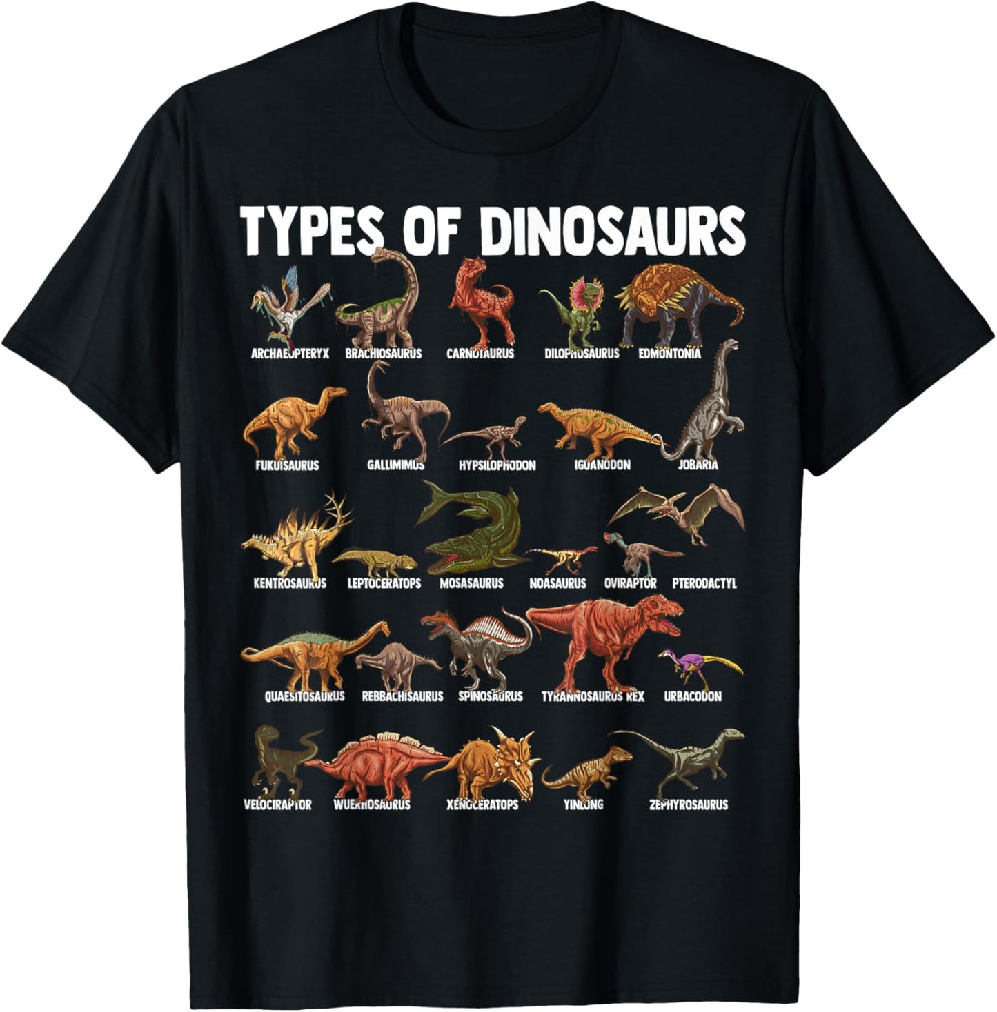Types Of Dinosaurs - Dino Identification - Rex Dinosaur Type T-Shirt