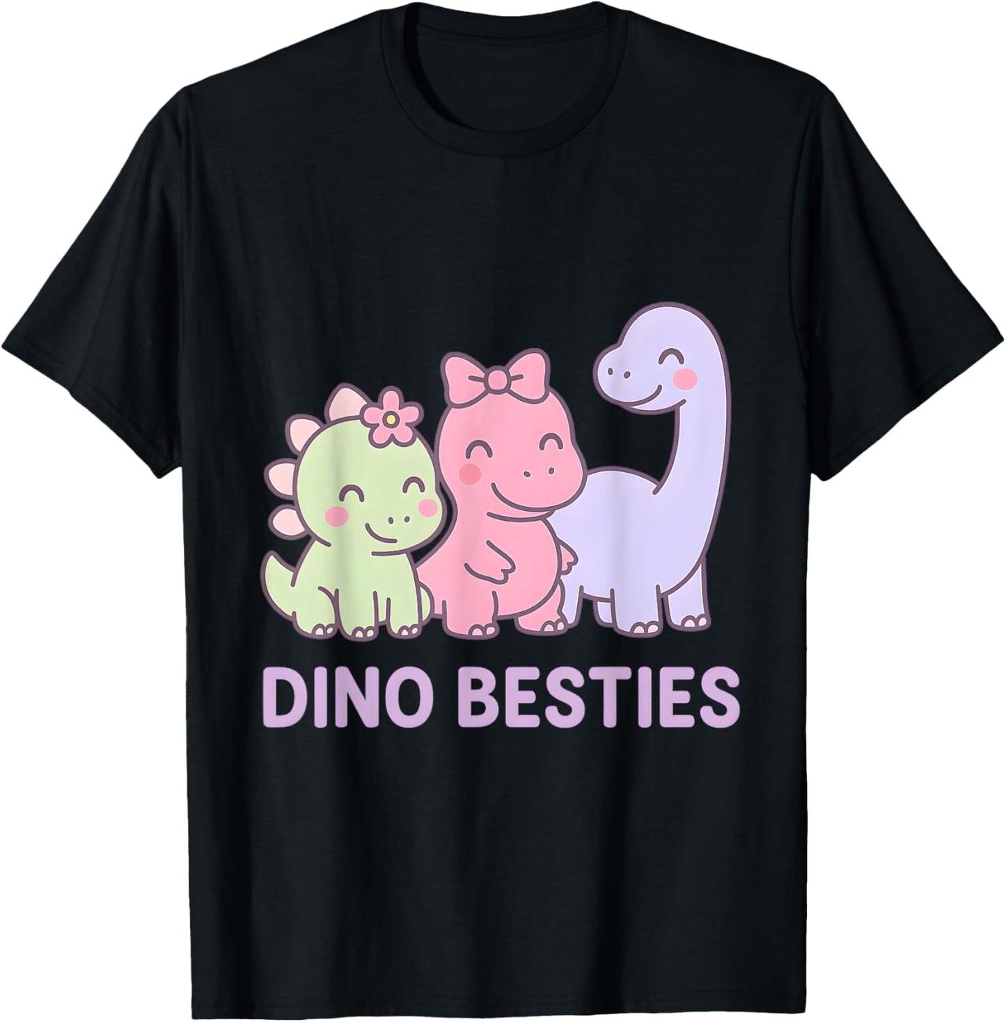 Dino Besties Pastel Cartoon Design T-Shirt