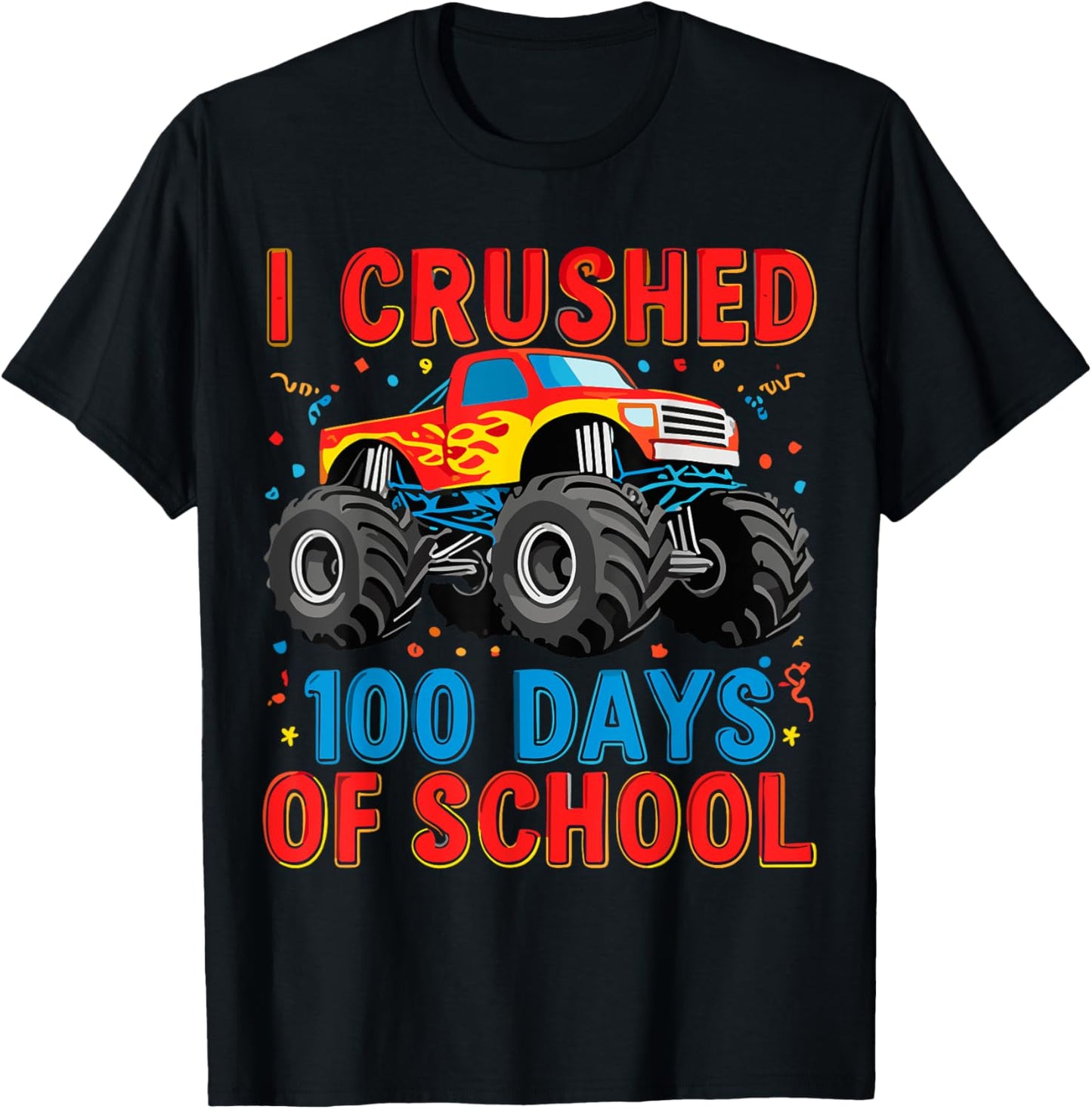 100 Days of School Monster Truck Boys 100th Day of School T-Shirt