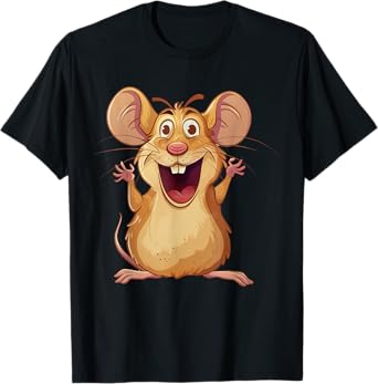 Field mouse in cartoon artwork | Field mouse & rodent T-Shirt