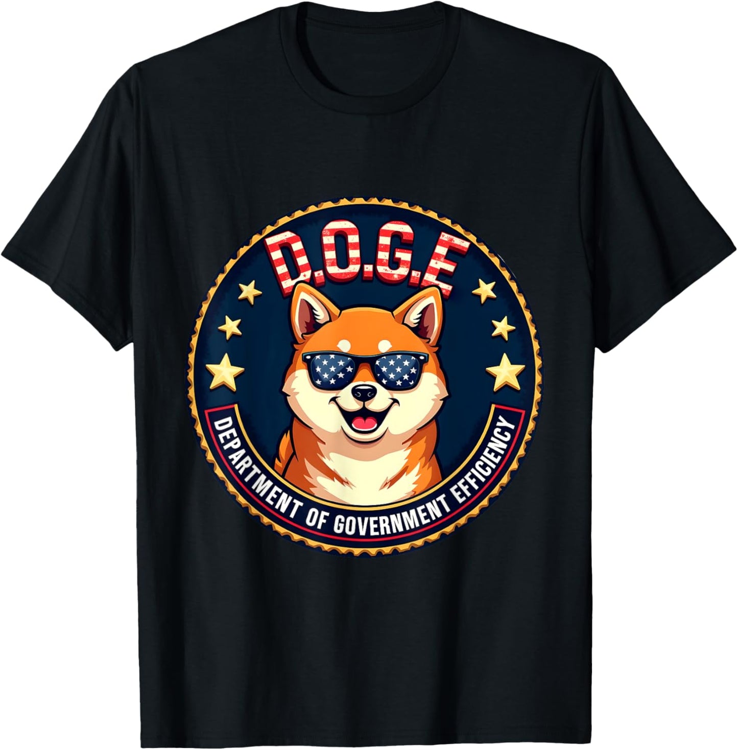 D.O.G.E. Government Efficiency Parody Patriotism Dog Lovers T-Shirt