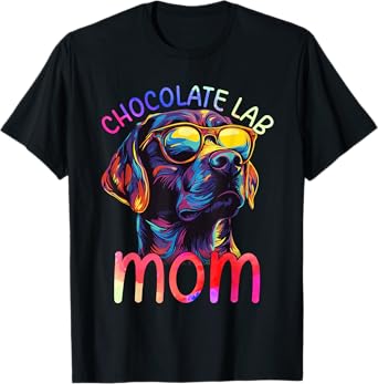 Chocolate Labrador Mom Colorful Pop Art Womens Chocolate Lab T-Shirt