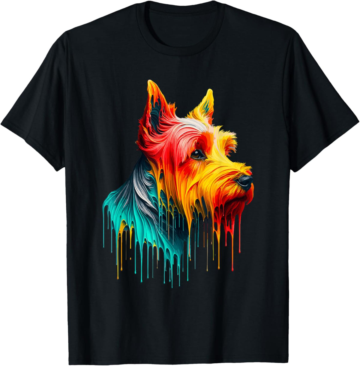 Dripping Paint Art Norwich Terrier T-shirt