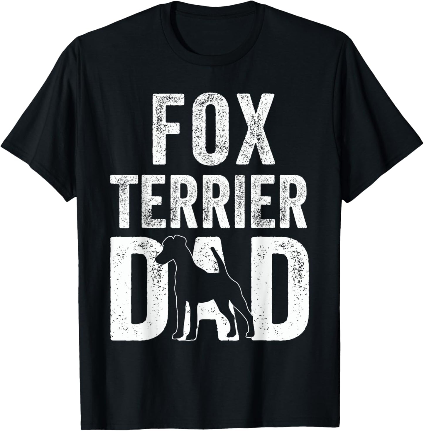 Retro Smooth Fox Terrier Dad Papa Fathers Day Dog Silhouette T-Shirt