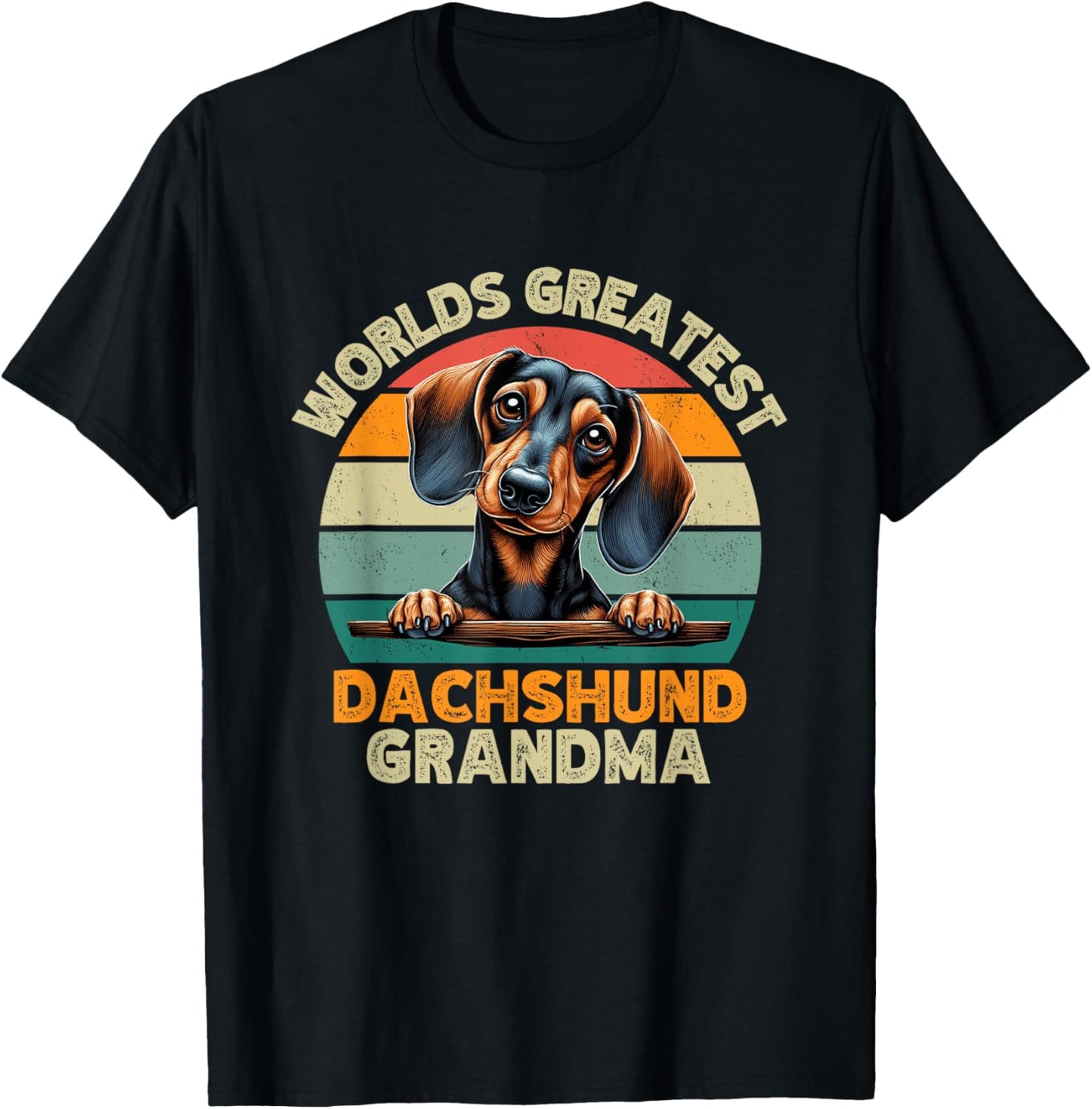 Worlds Greatest Dachshund Grandma Funny Retro Dog Owner T-Shirt