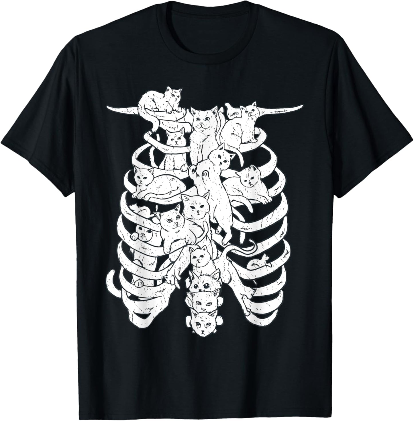 Funny Cat Spine Skeleton Rib Cage Costume For Cat Lovers T-Shirt