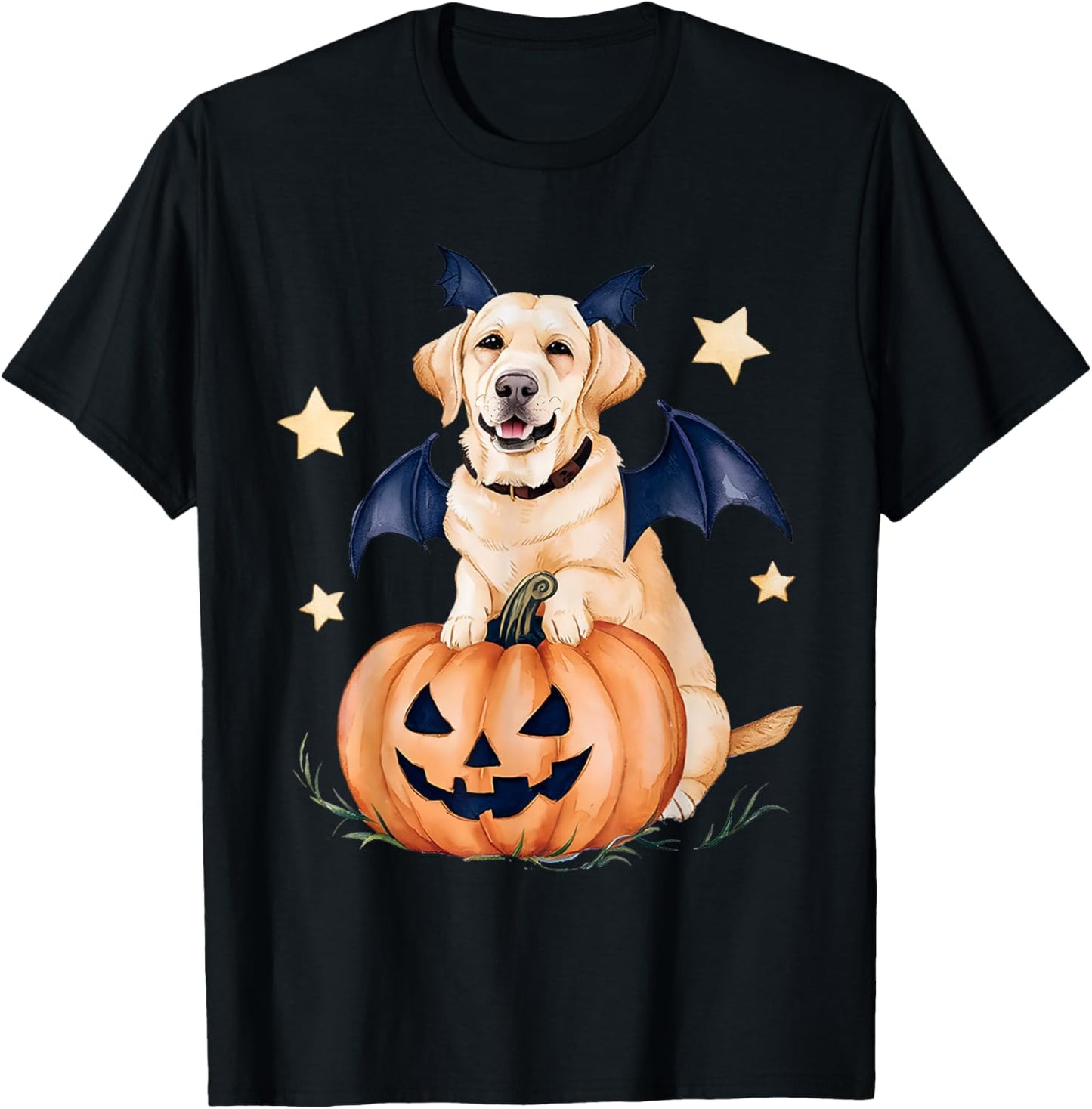Labrador Pumpkin Witch Golden Labrador Halloween Ghost Dog T-Shirt