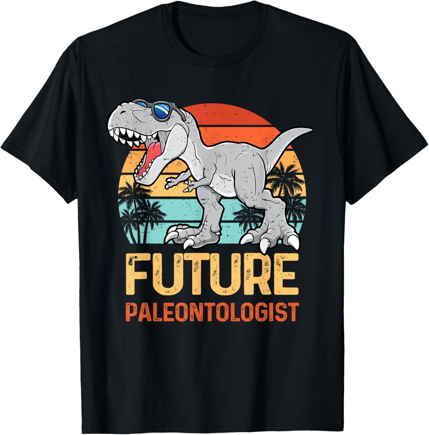 Retro Future Paleontologist T-Rex Dinosaur Fossil boys girls T-Shirt