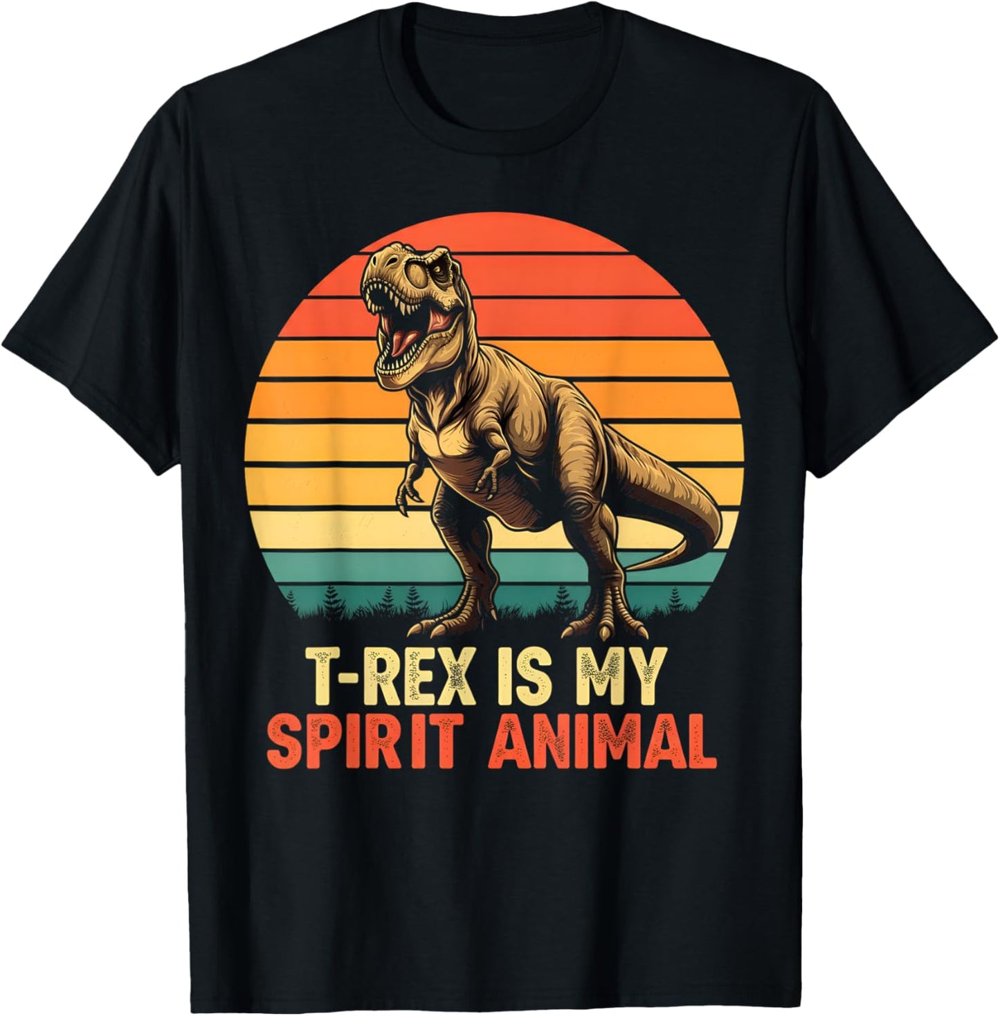 T-Rex is My Spirit Animal Funny Dinosaur Fan Retro Graphic T-Shirt