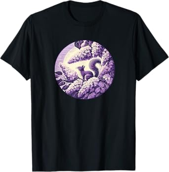 Purple Squirrel Art nature lovers squirrels T-Shirt