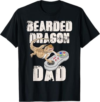 Bearded dragon Dad Video Game Reptiles Pagona Gamers T-Shirt