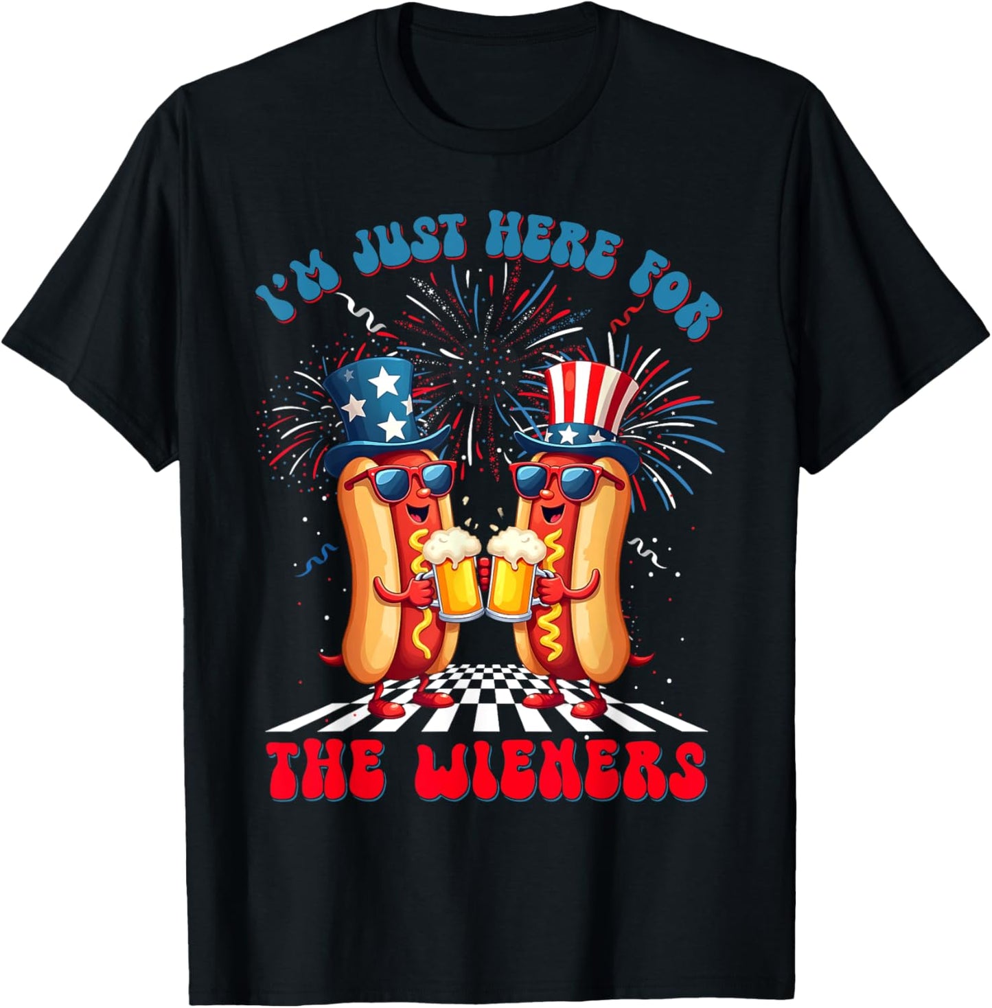 I'm Just Here For The Wieners Hotdog Patriotic 4th Of July T-Shirt
