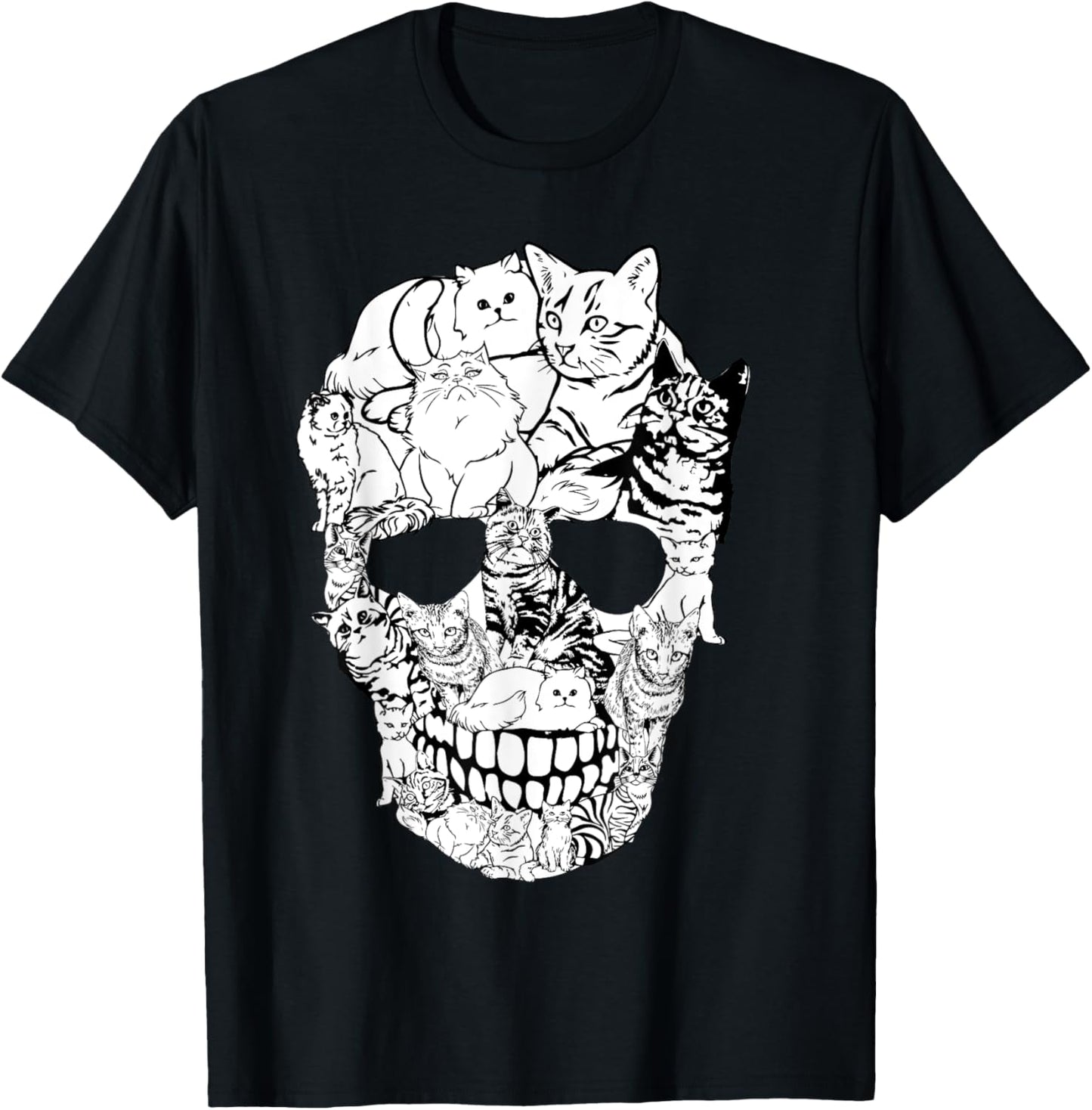 Cat Skull Shirt - Kitty Skeleton Halloween Costume Skull Cat T-Shirt