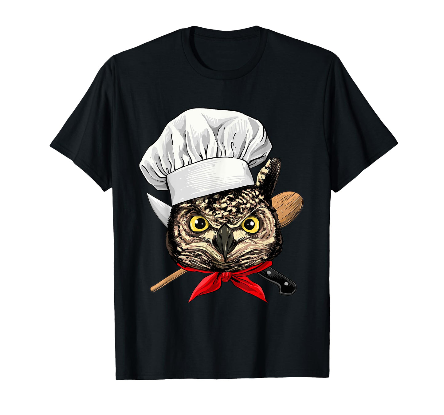 Owl Chef Wildlife Owl Bird, Cooking Lover T-Shirt