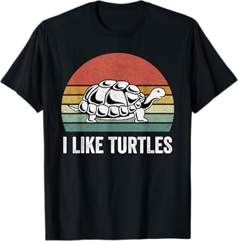 Retro I Like Turtles Turtle Shirt Turtle Lover Gifts Vintage T-Shirt