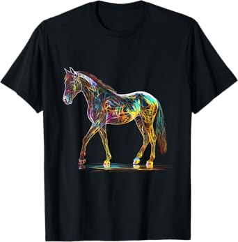Horse Art Colourful Horse Motif Artwork Horse T-Shirt