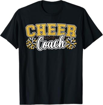 Loud Proud Cheer Coach Yellow Pom Poms Cheerleader Women T-Shirt