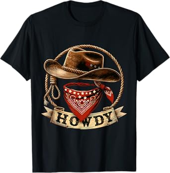 Howdy Western Cowboy Hat Rodeo T-Shirt