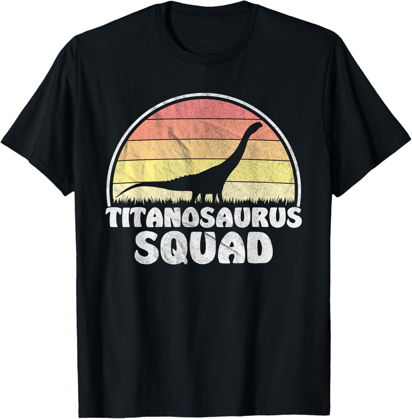 Titanosaurus Squad - Retro Sunset Dinosaur T-Shirt
