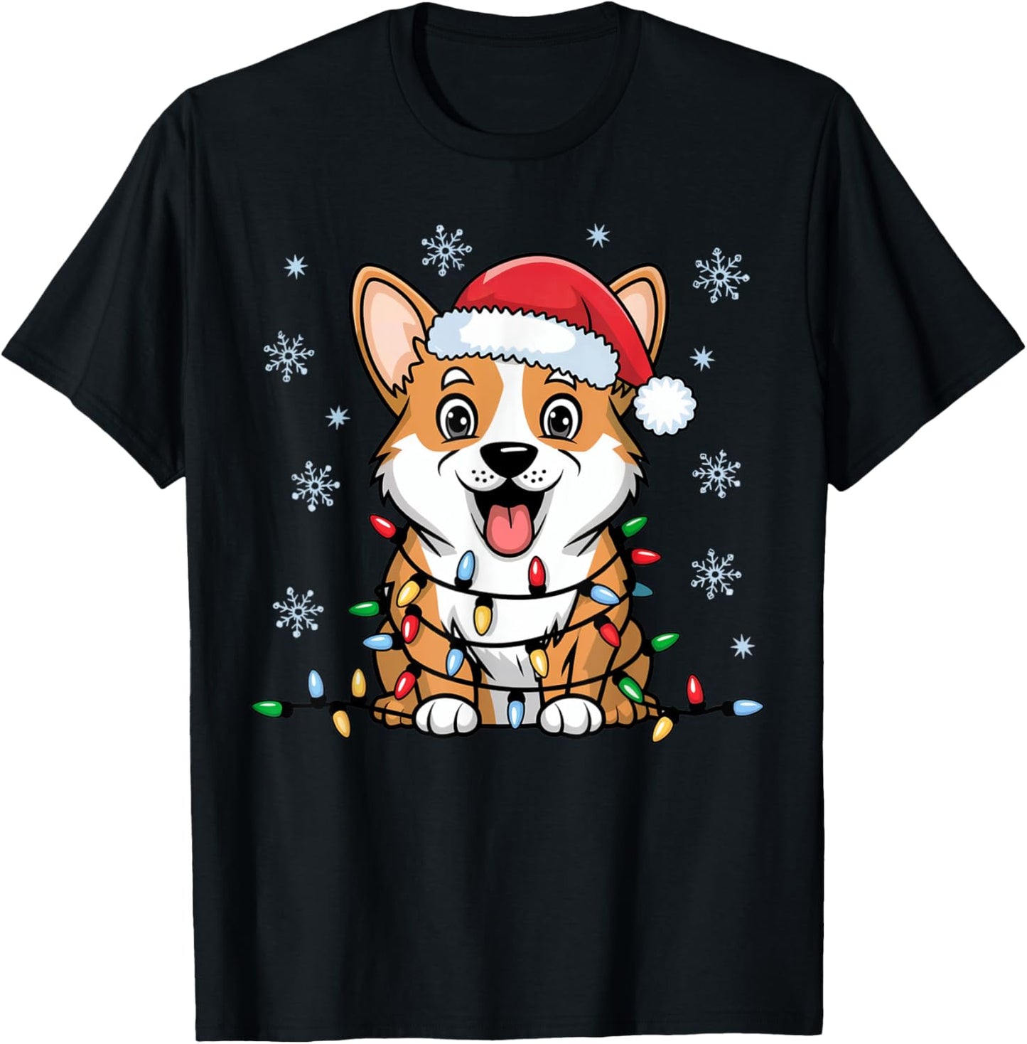 Pembroke Welsh Corgi Christmas Lights Xmas Dogs Gifts Women T-Shirt