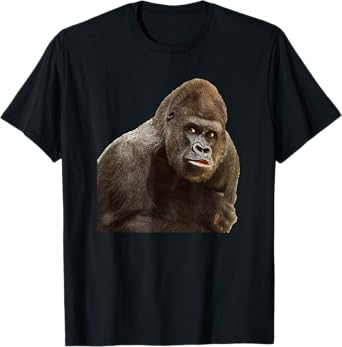 GORILLA APE T SHIRT Wildlife Zoo Animals Prints Preservation T-Shirt