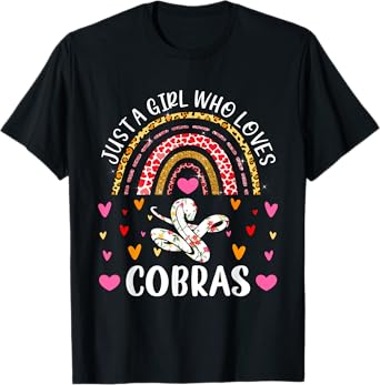 Just A Girl Who Loves Cobras Rainbow Cobra Lover T-Shirt