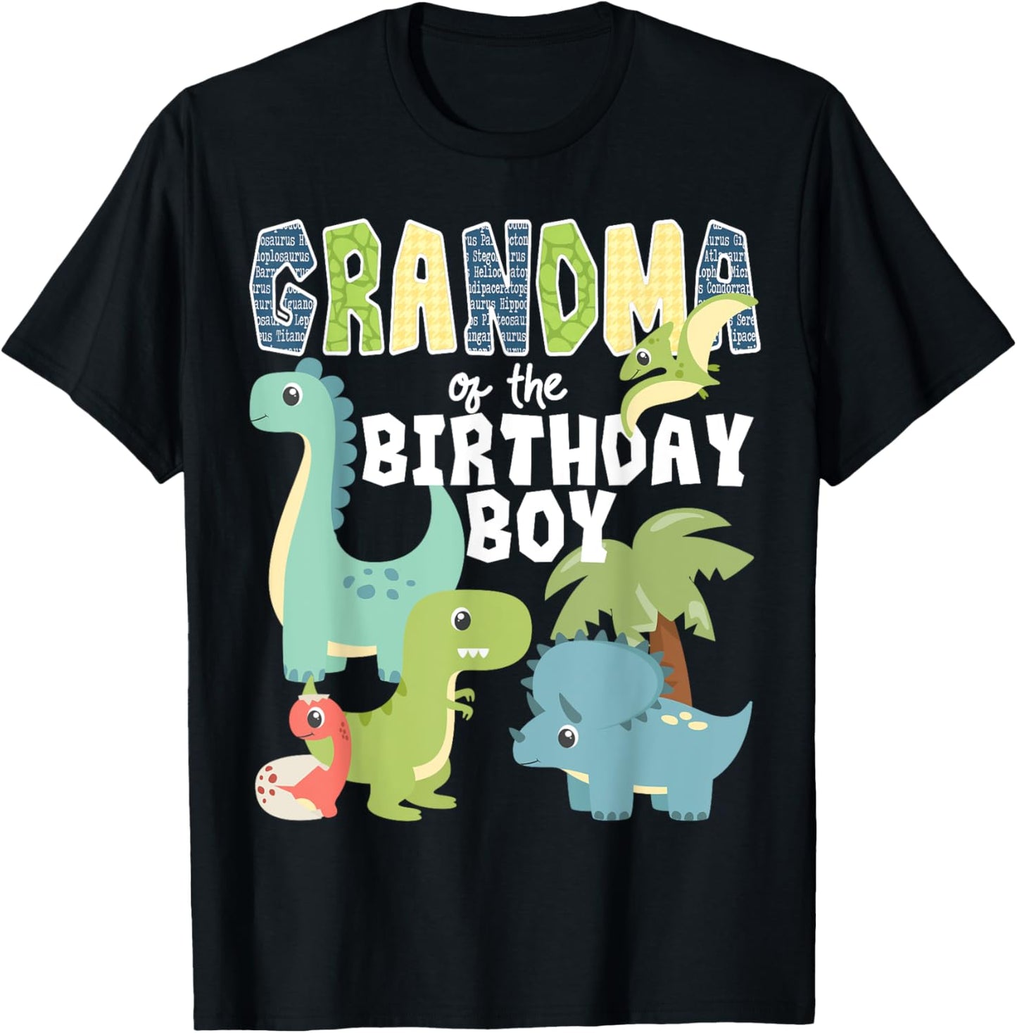 Dinosaurs Theme Birthday Grandma of the Birthday Boy T-Shirt