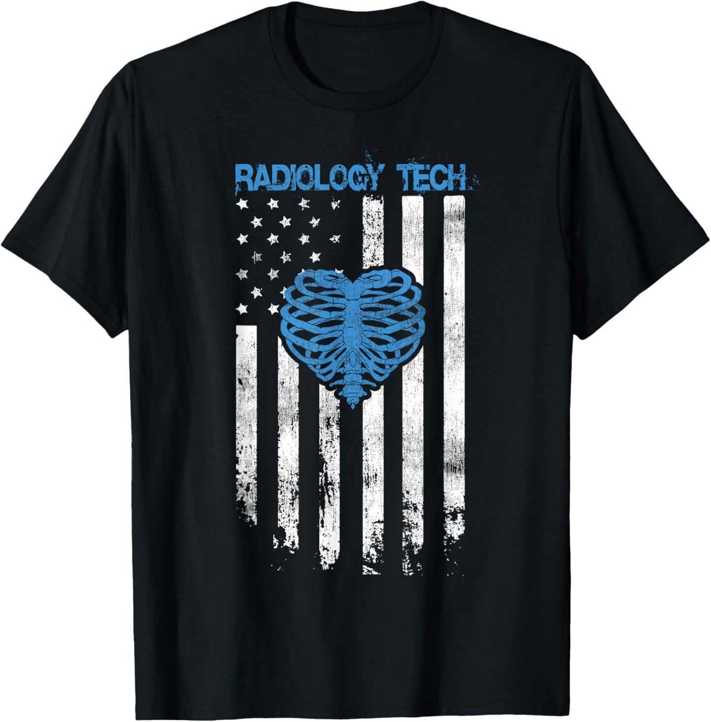 RADIOLOGY TECH - American Flag Ribs Heart Design T-Shirt