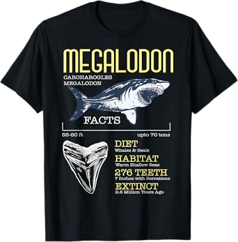 Megalodon Shirt Meg Facts Funny Shark Lover T-Shirt
