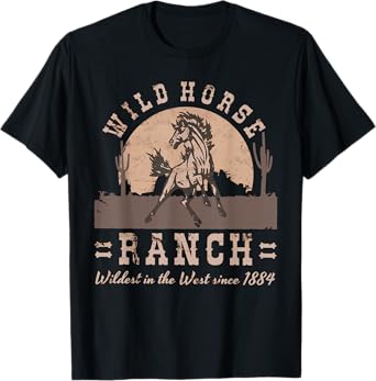 Wild Horse Ranch Distressed Western Graphic T-Shirt