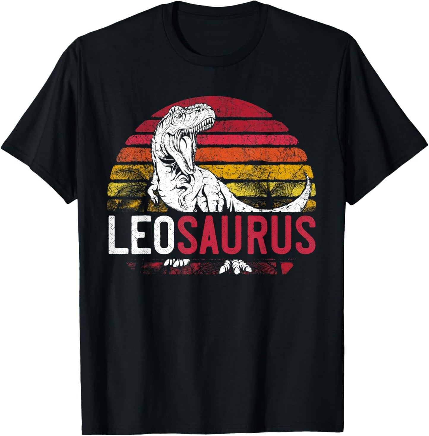 Leo Saurus Funny Personalized Dinosaur T Rex Name Boys Gift T-Shirt