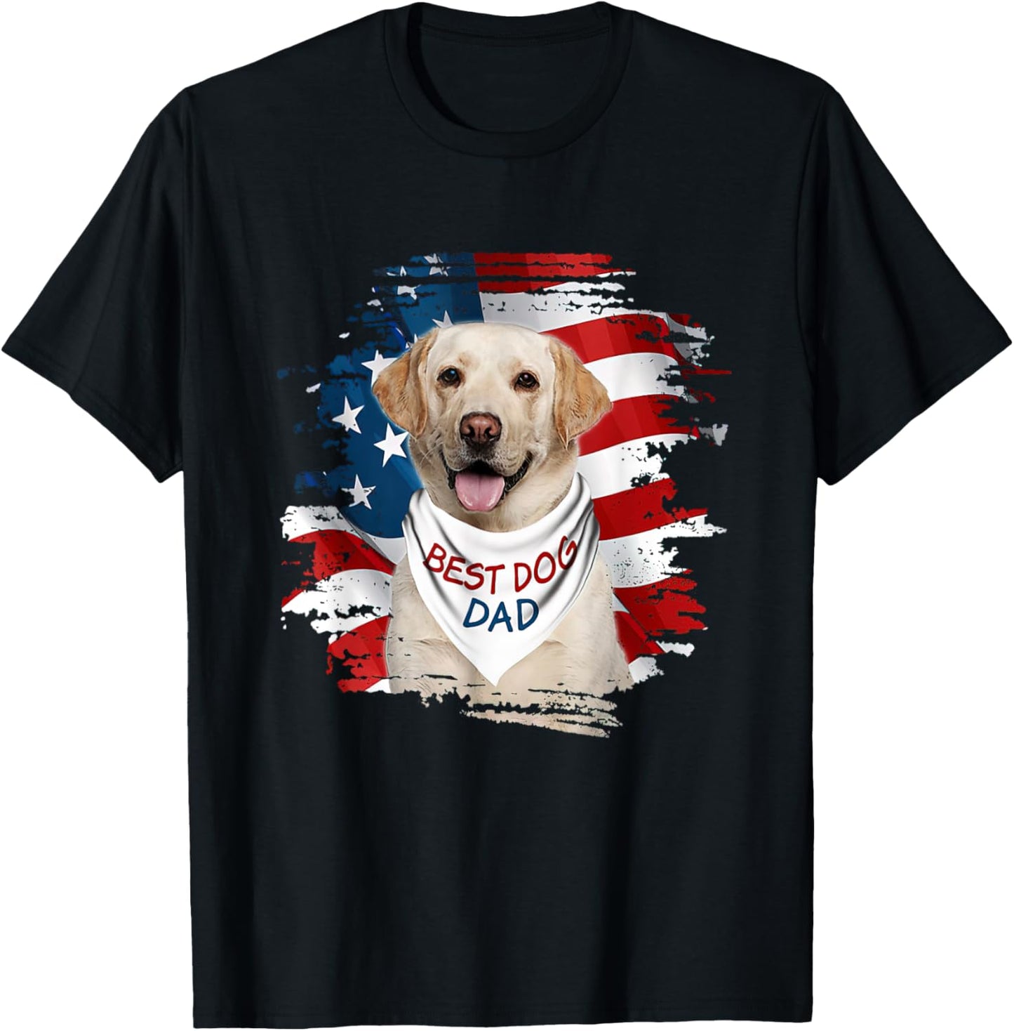 Best Labrador Dad Ever American Flag Dog Father's Day T-Shirt
